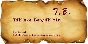 Tüske Benjámin névjegykártya